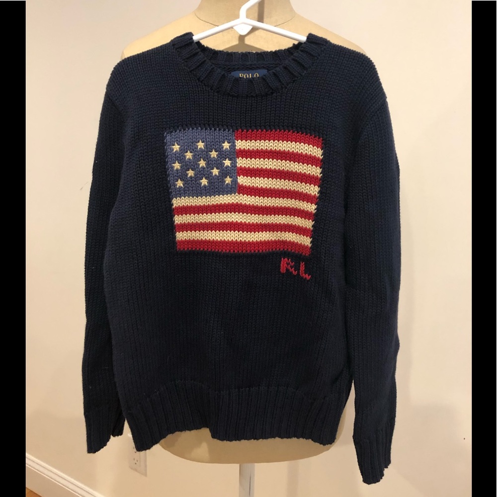 Gently used Boys Ralph Lauren Flag Knit Sweater